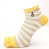 NENGGE Five Toe Socks Toe Separated Cotton Socks Colorful Stripe Socks for Women Cute Cat Dog Five Finger Sock 5 Pairs,E view 3
