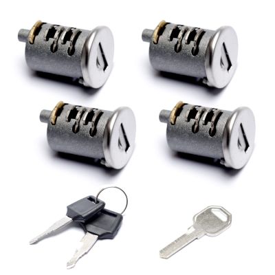 YUXIVCNE 4 Pack Lock Cylinders Compatible with Yakima Car Rack System Components, SKS Lockable Accessories Includes 4 Cores, 2 Keys and 1 Control Key, Silver