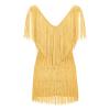 Ruziyoog Fashion Dress for Women Elegant Tassels Sequin Fringe Flapper Dresses Sexy Spaghetti Straps Mini Dancewear Dress view 2