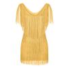 Ruziyoog Fashion Dress for Women Elegant Tassels Sequin Fringe Flapper Dresses Sexy Spaghetti Straps Mini Dancewear Dress view 3
