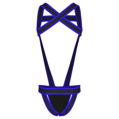 Agoky Mens Jockstrap Athletic Supporter Leotard Jumpsuits Wrestling Singlet with Removable Pouch Royal_Blue A X-Large