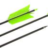 Lamehfyo 31" Carbon Arrows Target Flu-Flu Arrows Spine 500 Hunting and Target Practice Arrows with 4pcs Turkey Feathers for Small Game Hunting Shooting (Green, 12pcs) view 2