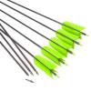 Lamehfyo 31" Carbon Arrows Target Flu-Flu Arrows Spine 500 Hunting and Target Practice Arrows with 4pcs Turkey Feathers for Small Game Hunting Shooting (Green, 12pcs) view 4
