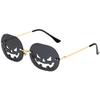 BOJOD Pumpkin Sunglasses Festival Funny Halloween Costume Sunglasses Goth Y2K Disco Glasses for Party Halloween Black view 1