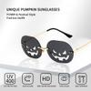 BOJOD Pumpkin Sunglasses Festival Funny Halloween Costume Sunglasses Goth Y2K Disco Glasses for Party Halloween Black view 2
