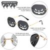 BOJOD Pumpkin Sunglasses Festival Funny Halloween Costume Sunglasses Goth Y2K Disco Glasses for Party Halloween Black view 4