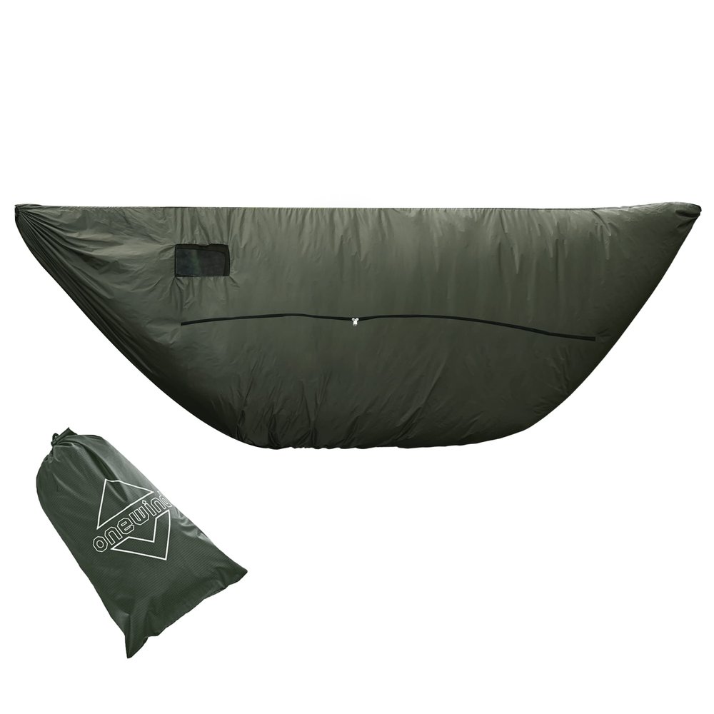 Onewind Hammock Zipper Windsock for Zipper Netted Hammock, Winter Sock for Wind Blocker, Lightweight and Wind-Resistant Protector for Cold Weather, OD Green