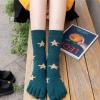 NENGGE Toe Sock Women Cute Cat Dog Five Finger Sock Cotton Athletic Running Ankle Socks for Girls Women Running Toe Socks,E view 3