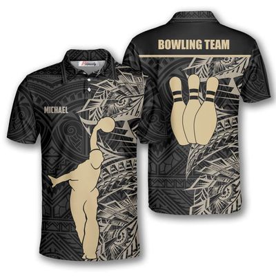 PRIMESTY Men's Bowling Shirt, Quick-Dry Poly & Spandex, Custom Polo, S-5XL, Style21, Unisex-Adults