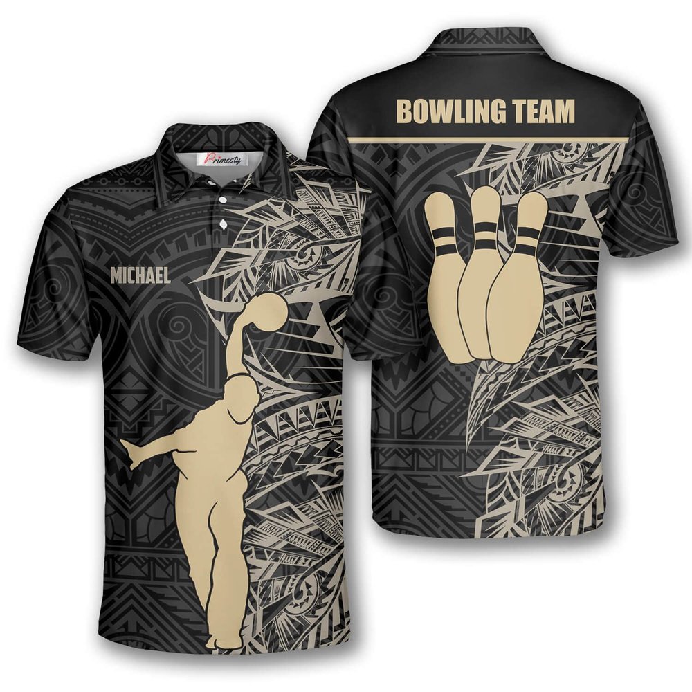 PRIMESTY Men's Bowling Shirt, Quick-Dry Poly & Spandex, Custom Polo, S-5XL, Style21, Unisex-Adults