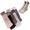 NENGGE 5 Pairs Women Toe Socks Cotton Comfy High Cut Five Sock Athletic Ankle for Ladies Cute Cat Dog Five Finger Sock,L view 1