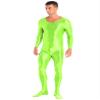 Yihuimin Men's Shiny Glossy Long Sleeve Unitard Full Bodysuit Leotard Jumpsuit Halloween Zentai Suit Green X-Large view 4