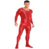 Yihuimin Men's Shiny Glossy Long Sleeve Unitard Full Bodysuit Leotard Jumpsuit Halloween Zentai Suit Red X-Large view 2