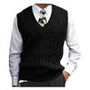 Niiyyjj Men's Knitted Sweater Vest Casual Sleeveless V-Neck Sweater Solid Color Casual Pullover Nmy119 Black S view 1