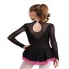 Aislor Girls Mesh Splice Figure Ice Skating Dress Long Sleeves Ballet Dance Gymnastics Leotards Tutu Dress Dancewear Hot Pink 16 Years view 2