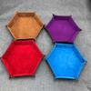 Zerodeko Dice Tray Storage Box Hexagon Foldable Tray Leather Dice Cup Great for Mobiles Watches Keys Jewelry Easy Open/Close view 2