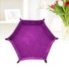 Zerodeko Dice Tray Storage Box Hexagon Foldable Tray Leather Dice Cup Great for Mobiles Watches Keys Jewelry Easy Open/Close view 3