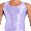 Agoky Men's Stretch Cool Dry Muscle Tank Tops Bodybuilding Fitness Sleeveless Singlet Shirts 2#Purple Large view 1