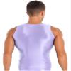 Agoky Men's Stretch Cool Dry Muscle Tank Tops Bodybuilding Fitness Sleeveless Singlet Shirts 2#Purple Large view 4