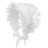 YOOJIA Baby Girls Bonnet Christening Lace Hat Caps Breathable Adjustable Baby Girl Sun Hat Beanie for Toddler White One Size view 1