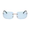 laureles Vintage Rimless Sunglasses Women Rectangle Frameless Rhinestones Square Sun Glasses Men (Blue) view 3