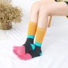 NENGGE 5 Pairs Women Toe Socks Cotton Comfy High Cut Five Sock Athletic Ankle for Ladies Cute Cat Dog Five Finger Sock,C view 2
