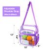 COVAX Clear Bag Stadium Approved, Clear Crossbody Messenger Shoulder Bag with Adjustable Strap for Concerts, Sports Events (Purple) view 2