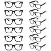 SUNOVELTIES 12 Pack Black Pretend Play Glasses Bulk, Boys Girls Birthday Party Favors No Lens Frame Fake Glasses view 1