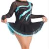 Aislor Girls Mesh Splice Figure Ice Skating Dress Long Sleeves Ballet Dance Gymnastics Leotards Tutu Dress Dancewear Lake Green 16 Years view 3