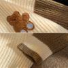 ebossy Womens Cute Bear Embroidery Knit Cardigans Casual Loose Button Down Drape Long Sleeve Varsity Sweater Jacket (2XL, Apricot) view 4