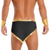 Yihuimin Men's Greek Warrior Costume Halloween Toga Bikini Briefs with Bracelet Cosplay Lingerie Set Black XX-Large view 2