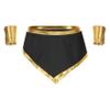 Yihuimin Men's Greek Warrior Costume Halloween Toga Bikini Briefs with Bracelet Cosplay Lingerie Set Black XX-Large view 3