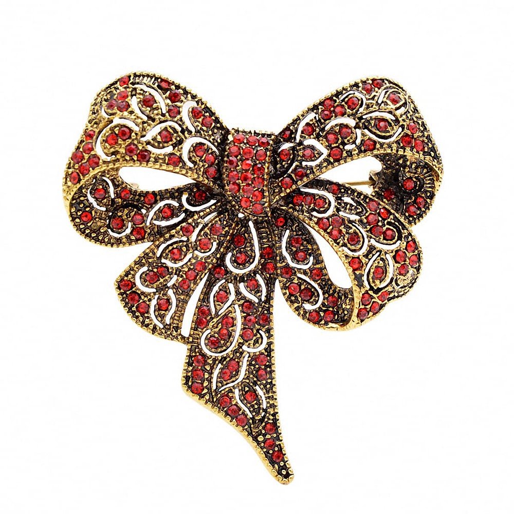Rhinestone Black Flower Brooches Women Vintage Antique Silver Brooch Pin Elegant Exquisite Broches