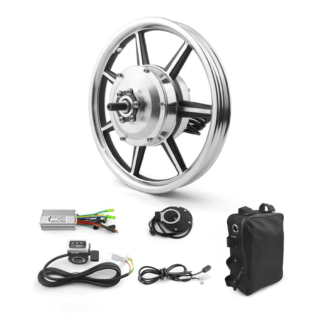 14 Inch 350W Brushless Geared Hub Motor Mag Wheel with PAS Accelerator for Front Drive Scooter Small Bike Bicycle48V 350W