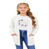 Batermoon Girls' Cardigan Sweaters Kids Cable Knit Casual Oversized Open Front Knitted Outerwear with Pocket White view 4