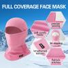 Oliumt Balaclava Ski Mask, Warm, Breathable & Lightweight, Full Coverage Fleece Winter Face Mask for Men & Women (Rose Pink) view 3