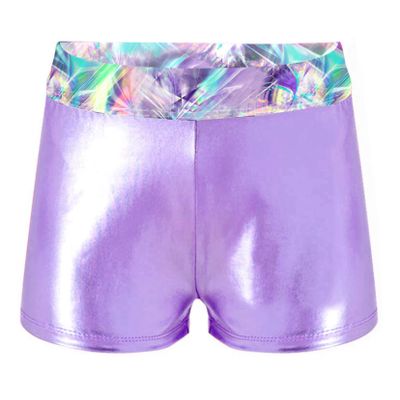 Moggemol Kids Girls Gymnastics Dance Shorts Tie Dye Athletic Booty Shorts Gym Yoga Running Activewear Shorts Lavender 14