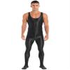 Hedmy Men's Long Sleeves One Piece Unitard Jumpsuit Stretch Spandex Sports Full Bodysuit Rompers Sleeveless Black X-Large view 1