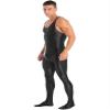 Hedmy Men's Long Sleeves One Piece Unitard Jumpsuit Stretch Spandex Sports Full Bodysuit Rompers Sleeveless Black X-Large view 4