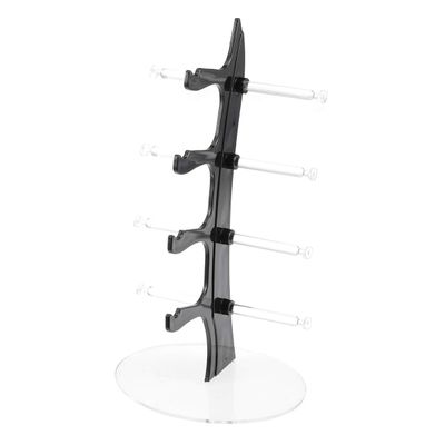 Zerodeko Acrylic Sunglasses Tree Stand Glass Display Holder Sunglass Organizer Case Eyeglasses Show Rack Retail Eyewear Showcase for Home Shop Black 4 Layers