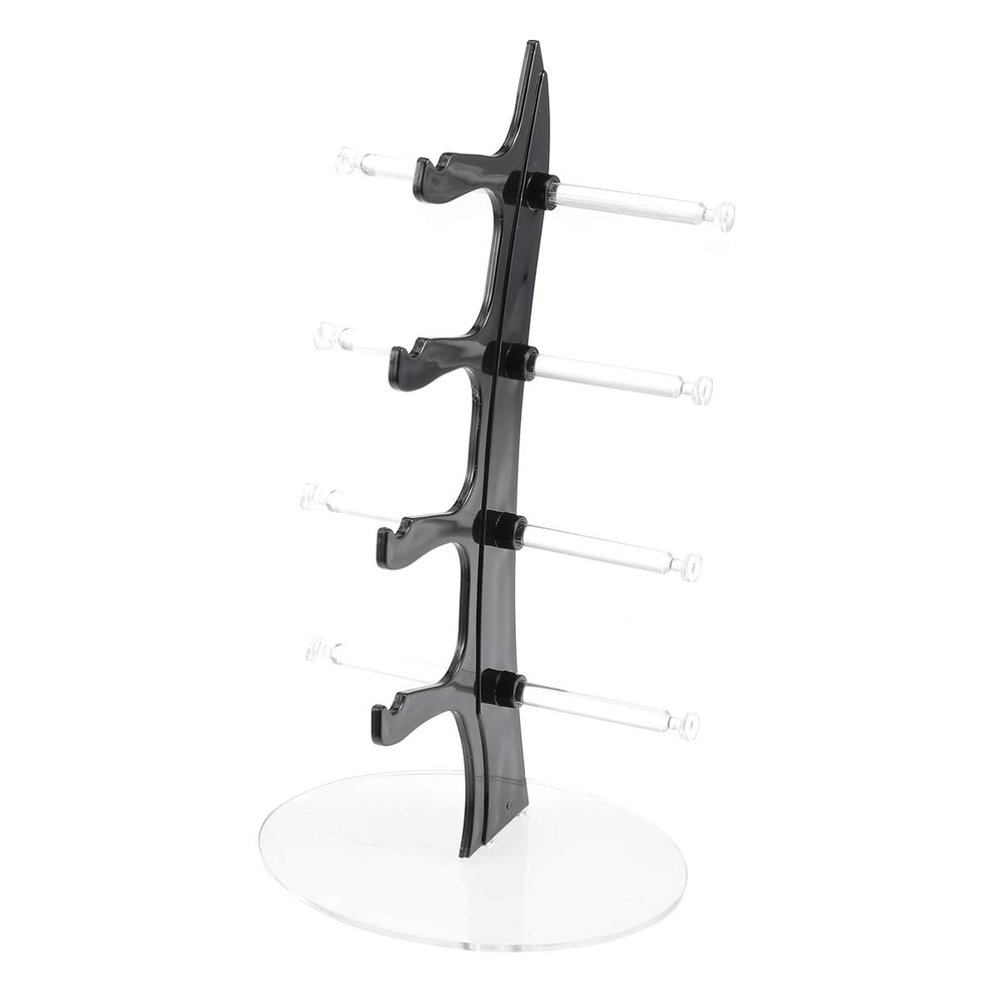 Zerodeko Acrylic Sunglasses Tree Stand Glass Display Holder Sunglass Organizer Case Eyeglasses Show Rack Retail Eyewear Showcase for Home Shop Black 4 Layers