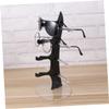 Zerodeko Acrylic Sunglasses Tree Stand Glass Display Holder Sunglass Organizer Case Eyeglasses Show Rack Retail Eyewear Showcase for Home Shop Black 4 Layers view 3
