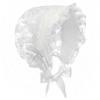YONGHS Baby Girls Lace Bonnet Toddler Princess Ruffle Christening Bonnet Cap Infant Lacy Beanie White One Size view 1