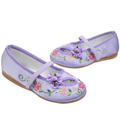 CCJRLM Mirabel Isabela Shoes for Girls Costume Cosplay Dress Up Embroidery Mary-Jane Ballet Shoes Purple