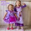 CCJRLM Mirabel Isabela Shoes for Girls Costume Cosplay Dress Up Embroidery Mary-Jane Ballet Shoes Purple view 3