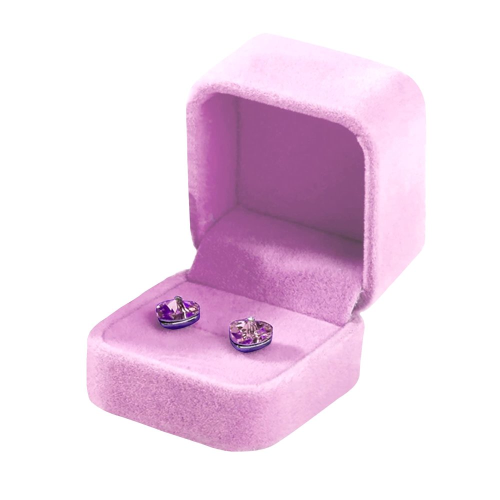 Parts Express 2 Pack Velvet Ring Boxes, Earring Pendant Jewelry Case, Ring Earrings Gift Boxes, Jewellry Display