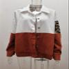 Recious Womens Casual Long Sleeve Lapel Button Down Printed Paneled Velvet Outwear Coat Jackets Black view 3