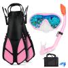 AosDero Kids Snorkeling Set with Flippers Panoramic Snorkel Mask Dry Top Snorkel Earplugs Gear Bag,Snorkeling Gear for Kids,Youth,Boys and Girls Age 5-12 view 1