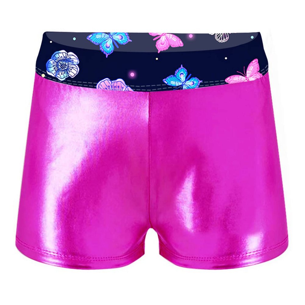 Moggemol Kids Girls Gymnastics Dance Shorts Tie Dye Athletic Booty Shorts Gym Yoga Running Activewear Shorts Butterfly 4
