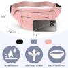 3 Pcs Waterproof Fanny Packs for Women and Men Waist Pack with Adjustable Strap Waist Pouch for Sports Running Exercise Walking Travel (Black, Blue, Pink) view 2